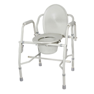 Drive Medical 11125KD-1 Steel Drop Arm Bedside Commode w/ Padded Arms