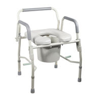 Drive 11125PSKD-1 Steel Drop Arm Bedside Commode w/ Padded Seat & Arms