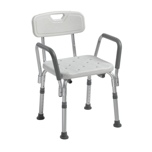 Drive Medical 12445KD-1 Knock Down Bath Bench w/ Back and Padded Arms