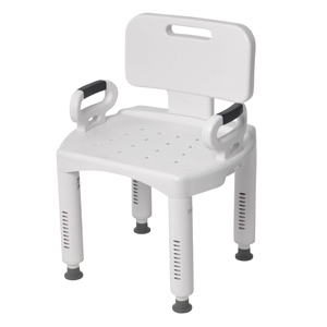 Drive Medical RTL12505 Premium Series Shower Chair w/ Back and Arms