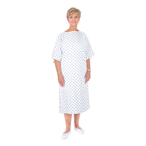 Essential Medical C3010 Standard Patient Gown-Fashion Print/Blue