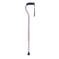 Essential Medical W1344R Offset Cane with Rib Handle with Retro Design