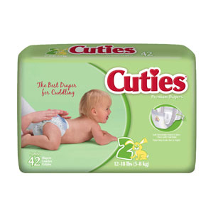 Cuties CR2001 Size 2 Baby Diapers-168/Case