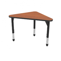 30"x41" Premier Triangle Desk-Fusion Maple Top w/ Black Edges & Adjustable Legs
