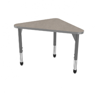 30"x41" Premier Triangle Desk-Gray Nebula Top w/ Black Edges & Adjustable Legs