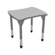 24"x28" Premier Bone Desk-Gray Neubla Top w/ Gray Edges & Adjustable Legs