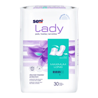 30 Count SENI Lady Maximum Protection Pads-Long Length