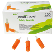 100 Count 28G Single-Use Push-Button Safety Lancets by VivaGuard